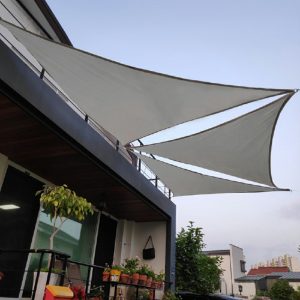 400D Triangle Outdoor Shade Sail Patio Suncreen Awning Garden Sun Canopy 98% UV Block Grey - 3x3x3m