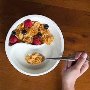 2 pcs Creative and Lovely Cereal Bowl with the Spiral Slide Design - Red + White