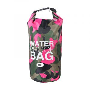 10L Camouflage PVC Waterproof Dry Bag Pouch Backpack Organizer for Outdoor Sports - Rose Red