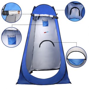 Toilet Shower Tent Pop-up Changing Tent with Tent Bag for Outdoor Travel Camping - Blue