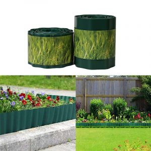 Lawn Garden Border Edging Flexible PVC Landscape Edging for DIY Flower Bed Fencing - 15cm x 9m